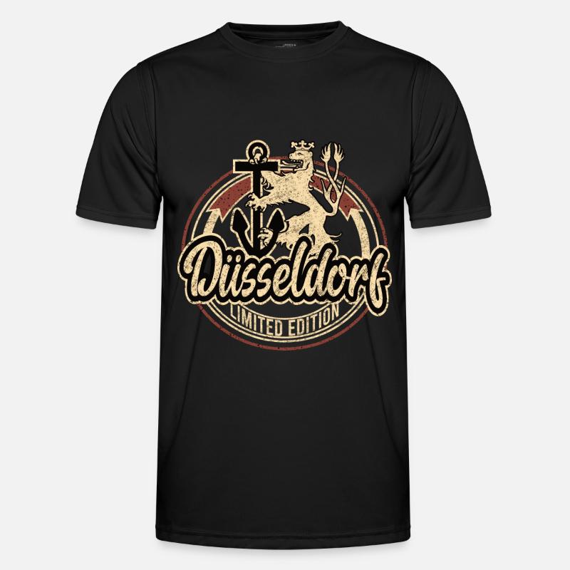 Düsseldorf Retro Logo - Männer Funktions-T-Shirt - Schwarz