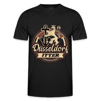 Düsseldorf Itter Retro Design - Männer Funktions-T-Shirt - Schwarz - Vorne - AI Model Male 178 dark (178cm)