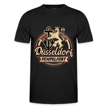 Düsseldorf pempelfort Retro Design - Männer Funktions-T-Shirt - Schwarz - Vorne - AI Model Male 178 dark (178cm)