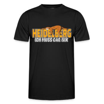 Heidelberg ich muss gar nix Faultier Heimat - Männer Funktions-T-Shirt - Schwarz - Vorne - AI Model Male 178 dark (178cm)