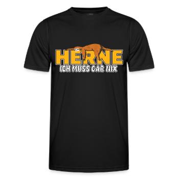 Herne ich muss gar nix Faultier Heimat - Männer Funktions-T-Shirt - Schwarz - Vorne - AI Model Male 178 dark (178cm)