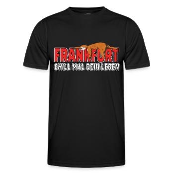 Frankfurt chill mal dein Leben Faultier Heimat - Männer Funktions-T-Shirt - Schwarz - Vorne - AI Model Male 178 dark (178cm)
