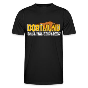 Dortmund chill mal dein Leben Faultier Heimat - Männer Funktions-T-Shirt - Schwarz - Vorne - AI Model Male 178 dark (178cm)