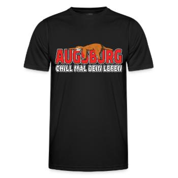 Augsburg chill mal dein Leben Faultier Heimat - Männer Funktions-T-Shirt - Schwarz - Vorne - AI Model Male 178 dark (178cm)