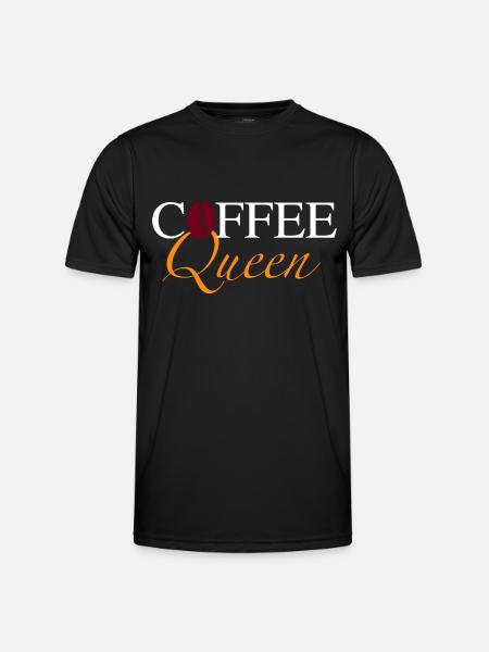 Coffee Queen with bean - Men's Functional T-Shirt - black