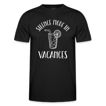 silence mode in vacancy. - Men's Functional T-Shirt - black - Front - AI Model Male 178 dark (178cm)