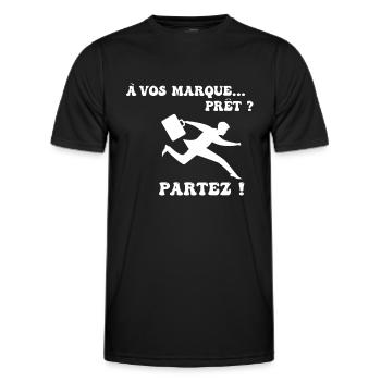 À vos marques.. Prêts? Partez! - T-shirt sport Homme - noir - Devant - AI Model Male 178 dark (178cm)