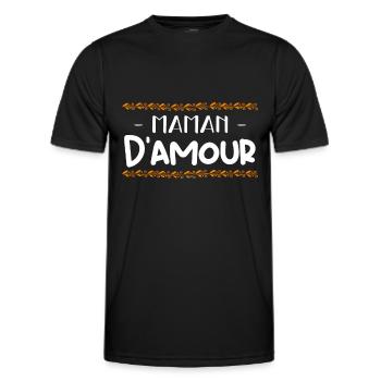 maman d'amour - T-shirt sport Homme - noir - Devant - AI Model Male 178 dark (178cm)