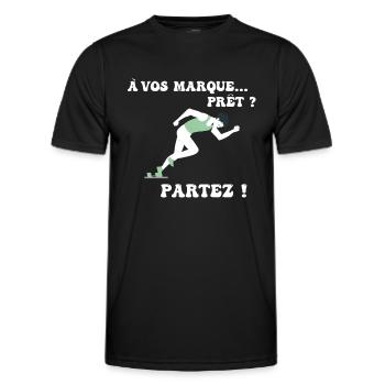 À vos marques.. Prêts? Partez! - T-shirt sport Homme - noir - Devant - AI Model Male 178 dark (178cm)