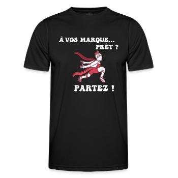 À vos marques.. Prêts? Partez! - T-shirt sport Homme - noir - Devant - AI Model Male 178 dark (178cm)
