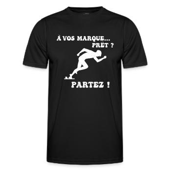 À vos marques.. Prêts? Partez! - T-shirt sport Homme - noir - Devant - AI Model Male 178 dark (178cm)