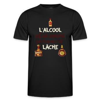 L'alcool est un ennemi - T-shirt sport Homme - noir - Devant - AI Model Male 178 dark (178cm)