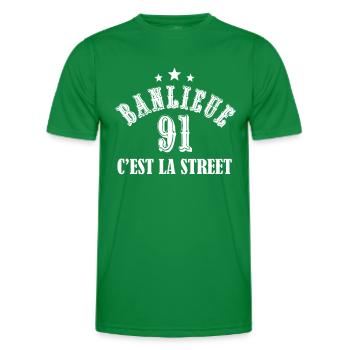 banlieue 91 c'est la street - T-shirt sport Homme - vert - Devant - AI Model Male 178 dark (178cm)