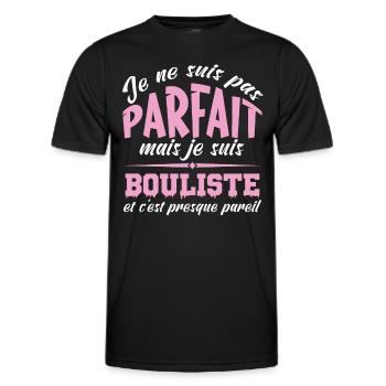je ne suis pas parfait mais je suis bouliste - T-shirt sport Homme - noir - Devant - AI Model Male 178 dark (178cm)