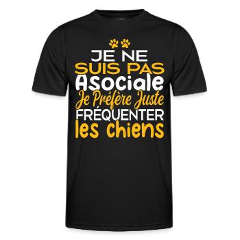 Je préfère juste fréquenter les chiens - T-shirt sport Homme - noir - Devant - AI Model Male 178 dark (178cm)