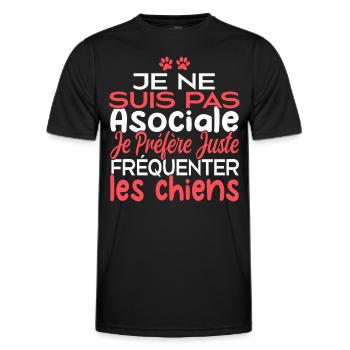 Je préfère juste fréquenter les chiens - T-shirt sport Homme - noir - Devant - AI Model Male 178 dark (178cm)
