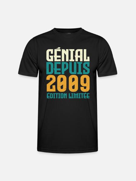 Génial depuis 2009 - T-shirt sport Homme - noir