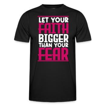 let your faith bigger than your fear. - T-shirt sport Homme - noir - Devant - AI Model Male 178 dark (178cm)