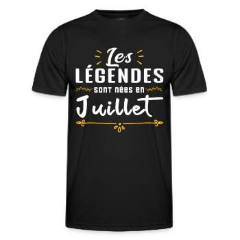 Les légendes sont nés en Juillet - T-shirt sport Homme - noir - Devant - AI Model Male 178 dark (178cm)
