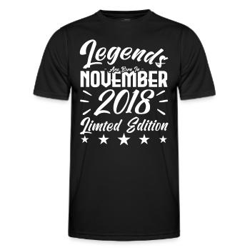Legends are born in NOVEMBER 2018 anniversary gift - T-shirt sport Homme - noir - Devant - AI Model Male 178 dark (178cm)