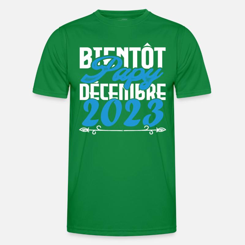 Annonce grossesse bientôt Papy Décembre 2023 T-shirt sport Homme