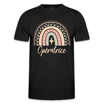 Cadeau Opératrice. Boho Rainbow opératrice. - T-shirt sport Homme - noir - Devant - AI Model Male 178 dark (178cm)