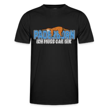 Paderborn ich muss gar nix Faultier Heimat - Männer Funktions-T-Shirt - Schwarz - Vorne - AI Model Male 178 dark (178cm)