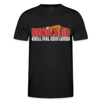Remscheid chill mal dein Leben Faultier Heimat - Männer Funktions-T-Shirt - Schwarz - Vorne - AI Model Male 178 dark (178cm)