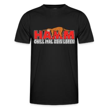 Hamm chill mal dein Leben Faultier Heimat - Männer Funktions-T-Shirt - Schwarz - Vorne - AI Model Male 178 dark (178cm)