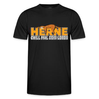 Herne chill mal dein Leben Faultier Heimat - Männer Funktions-T-Shirt - Schwarz - Vorne - AI Model Male 178 dark (178cm)