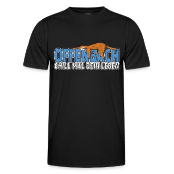 Offenbach chill mal dein Leben Faultier Heimat - Männer Funktions-T-Shirt - Schwarz - Vorne - AI Model Male 178 dark (178cm)