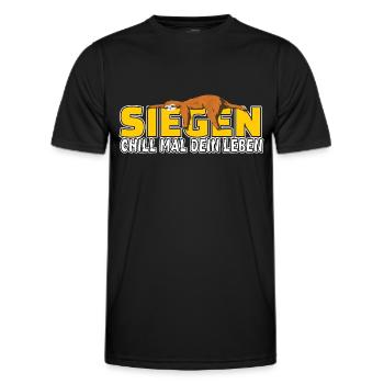 Siegen chill mal dein Leben Faultier Heimat - Männer Funktions-T-Shirt - Schwarz - Vorne - AI Model Male 178 dark (178cm)
