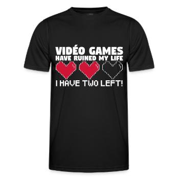 Les Jeux-Vidéos ont ruiné ma vie. - T-shirt sport Homme - noir - Devant - AI Model Male 178 dark (178cm)