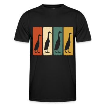 Laufenten Retro Laufente Entenzüchter Entenzucht - Männer Funktions-T-Shirt - Schwarz - Vorne - AI Model Male 178 dark (178cm)