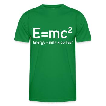 e=mc² - Energy = Milk x Coffee² - Männer Funktions-T-Shirt - Kelly Green - Vorne - AI Model Male 178 dark (178cm)
