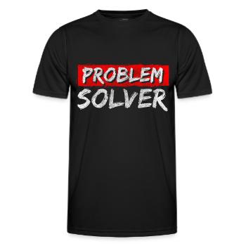 Problème? Devise Pas mon problème - T-shirt sport Homme - noir - Devant - AI Model Male 178 dark (178cm)