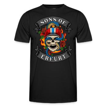 Erfurt Biker Gift fils d’Erfurt - T-shirt sport Homme - noir - Devant - AI Model Male 178 dark (178cm)