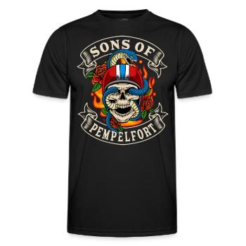 Dusseldorf sons of Pempelfort - Men's Functional T-Shirt - black - Front - AI Model Male 178 dark (178cm)