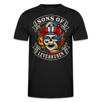 Leverkusen Biker Geschenk sons of Leverkusen - Männer Funktions-T-Shirt - Schwarz - Vorne - AI Model Male 178 dark (178cm)