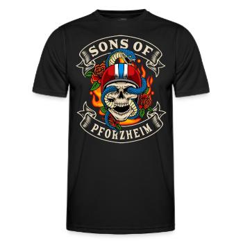 Pforzheim Biker Geschenk fils de Pforzheim Heimat - T-shirt sport Homme - noir - Devant - AI Model Male 178 dark (178cm)