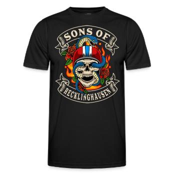 Biker Geschenk sons of Recklinghausen - Men's Functional T-Shirt - black - Front - AI Model Male 178 dark (178cm)