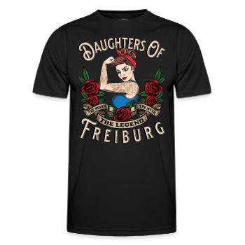 Freiburg Frau Geschenk daughters of Freiburg - Men's Functional T-Shirt - black - Front - AI Model Male 178 dark (178cm)