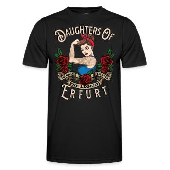 Erfurt Frau Geschenk daughters of Erfurt Frauen - Men's Functional T-Shirt - black - Front - AI Model Male 178 dark (178cm)
