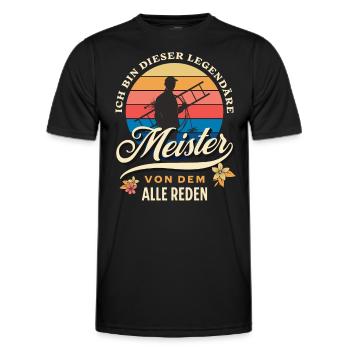 Schornsteinfeger Meister legendär retro - Männer Funktions-T-Shirt - Schwarz - Vorne - AI Model Male 178 dark (178cm)