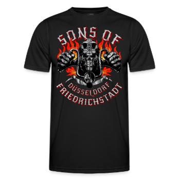 Düsseldorf sons of Friedrichstadt - Men's Functional T-Shirt - black - Front - AI Model Male 178 dark (178cm)