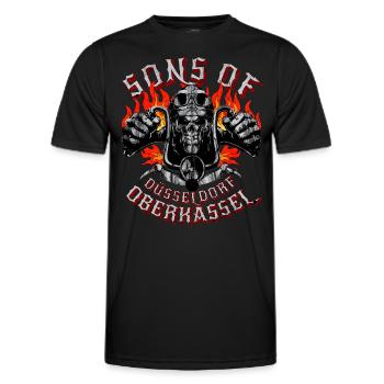 Düsseldorf sons of Oberkassel - Men's Functional T-Shirt - black - Front - AI Model Male 178 dark (178cm)