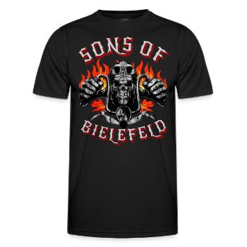 Bielefeld Biker Geschenk sons of Bielefeld - Men's Functional T-Shirt - black - Front - AI Model Male 178 dark (178cm)