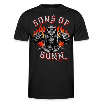 Bonn Biker Geschenk sons of Bonn - Men's Functional T-Shirt - black - Front - AI Model Male 178 dark (178cm)