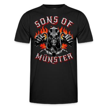 Münster Biker Geschenk fils de Münster - T-shirt sport Homme - noir - Devant - AI Model Male 178 dark (178cm)
