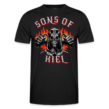 Kiel Biker Geschenk fils de Kiel - T-shirt sport Homme - noir - Devant - AI Model Male 178 dark (178cm)
